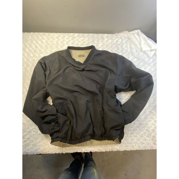 Vintage Sunice Golf Black To Tan V Neck Reversible Pullover L / XL Windbreaker - Picture 7 of 9